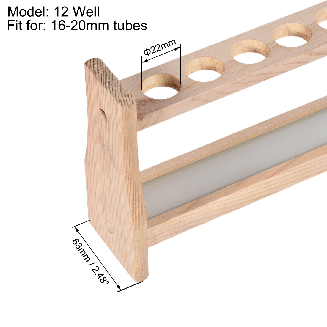 uxcell Uxcell Wooden Test Tube Holder Rack 12 Wells for 25ml Centrifuge Tubes