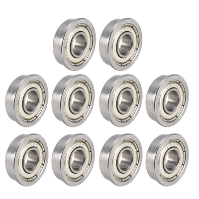 uxcell Uxcell FR4ZZ Flange Ball Bearing 1/4"x5/8"x0.196" Double Metal Shielded (GCr15) Chrome Steel Bearings 10pcs