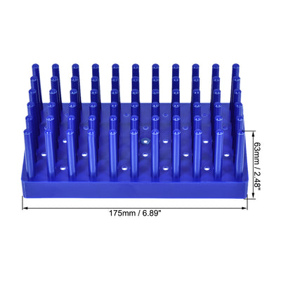 Harfington Uxcell Polypropylene Test Tube Stand Holder Rack 66 Wells for 10-15mm Tubes Blue 3Pcs