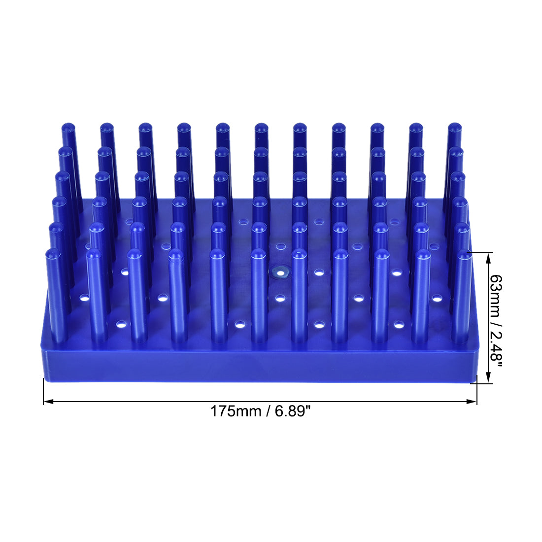 Uxcell Uxcell Polypropylene Test Tube Stand Holder Rack 66 Wells for 10-15mm Tubes Blue 3Pcs