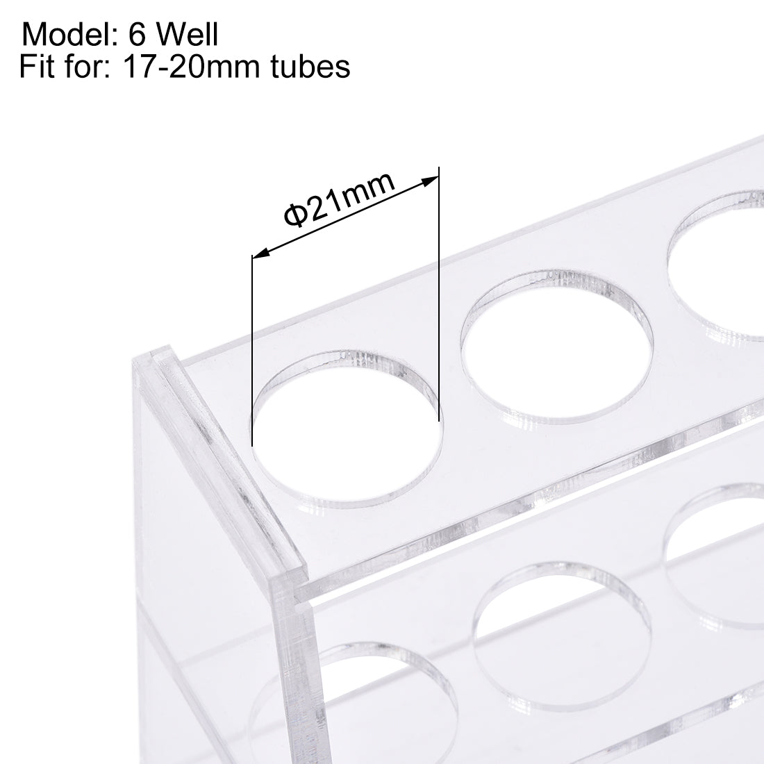 uxcell Uxcell Acrylic Test Tube Holder Rack 6 Wells for 25ml Centrifuge Tubes Clear