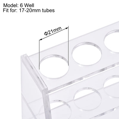 Harfington Uxcell Acrylic Test Tube Holder Rack 6 Wells for 25ml Centrifuge Tubes Clear