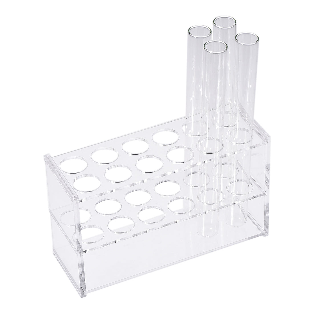 uxcell Uxcell Acrylic Test Tube Holder Rack 2x6 Wells for 25ml Centrifuge Tubes Clear