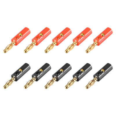 uxcell Uxcell 4mm Banana Speaker Wire Cable Screw Plugs Connectors 2 Colors 10pcs 10A Jack Connector
