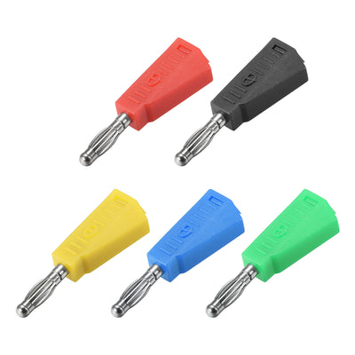 Harfington Uxcell 4mm Banana Speaker Wire Cable Plugs Connectors 5 Colors 20A Jack Connector 5pcs