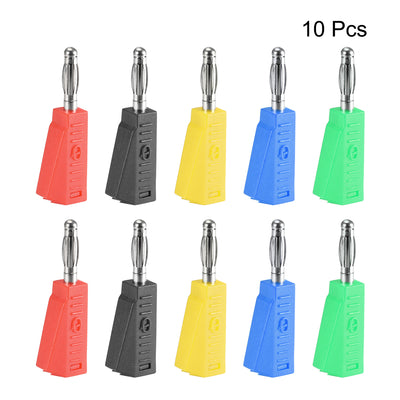 Harfington Uxcell 4mm Banana Speaker Wire Cable Plugs Connectors 5 Colors 20A Jack Connector 10pcs