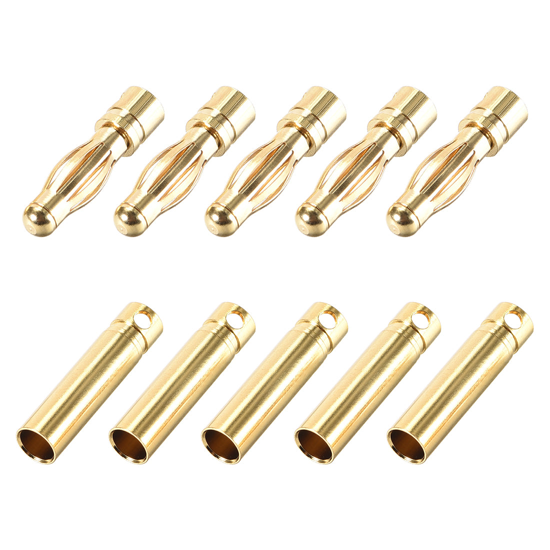 uxcell Uxcell 4mm Male and Female Banana Speaker Plug Cable Connectors Gold Tone Jack Connector 5 Pairs