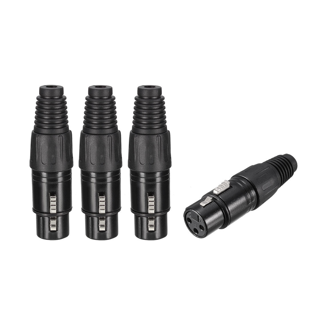 uxcell Uxcell 3-Pin XLR Female Connector For Microphone Mic Cable Plug Connector Mic Audio Socket 4pcs YL3035