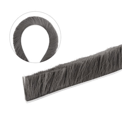 Harfington Uxcell Brush Weather Stripping, Adhesive Felt Door Seal Strip Weatherstrip Door Sweep Brush for Door Window  197Inch L X 0.9 Inch W (5000mm X 23mm)Gray