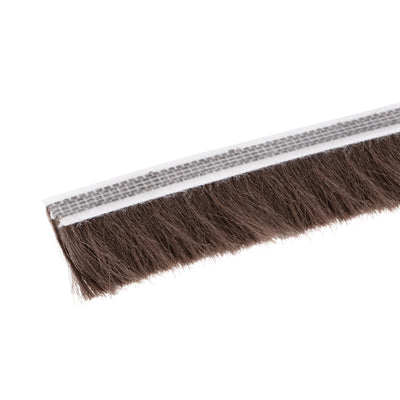Harfington Uxcell Brush Weather Stripping,Adhesive Felt Door Seal Strip Pile Weatherstrip Door Sweep Brush for Door Window 590.6Inch L x 0.6Inch W(15000mm x 15mm)Brown