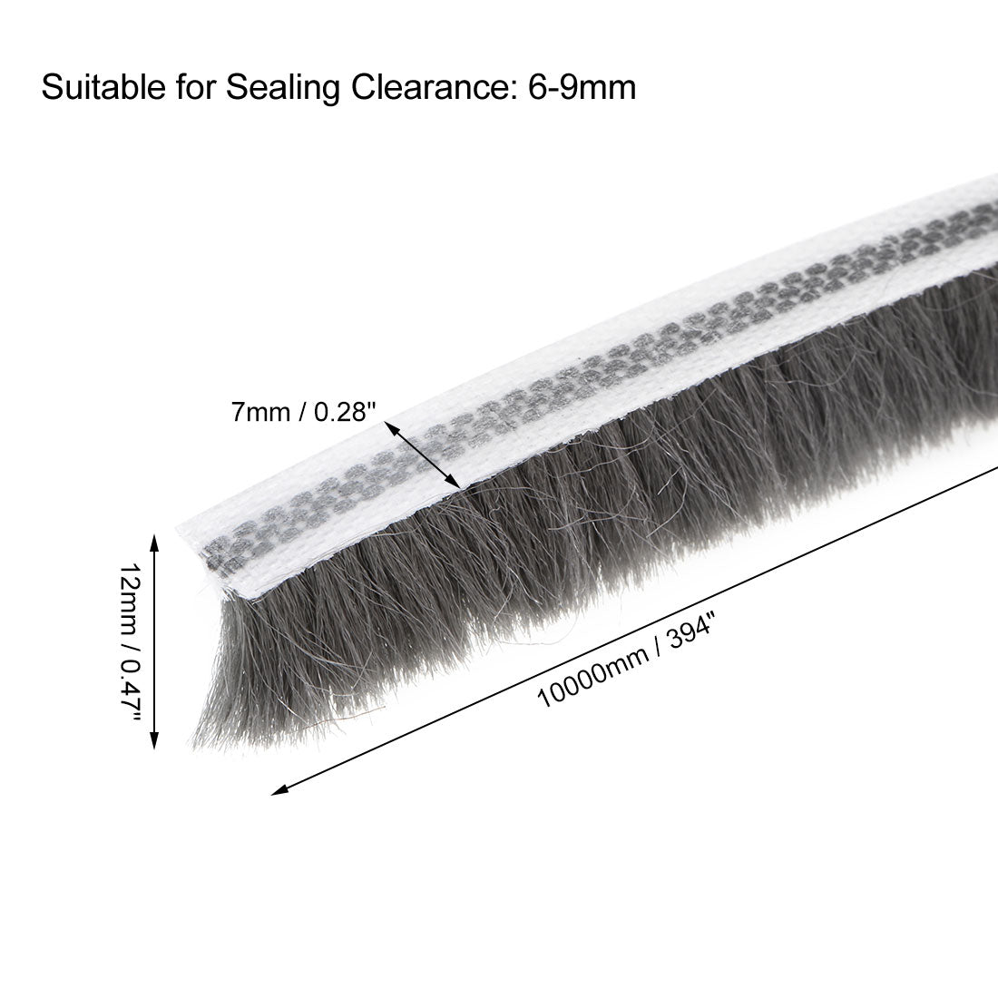 uxcell Uxcell Brush Weather Stripping, Adhesive Felt Door Seal Strip Pile Weatherstrip Door Sweep Brush