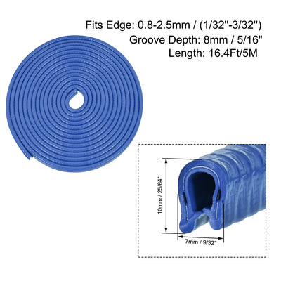 Harfington Blue PVC Iron Sheet Protect Trim U-Seal Seal
