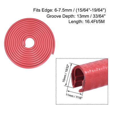 Harfington Red PVC Iron Sheet Protect Trim U-Seal Seal