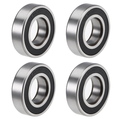 uxcell Uxcell 60/22-2RS Deep Groove Ball Bearing Z2 22x44x12mm Double Sealed Chrome Steel 4pcs