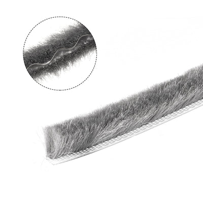 Harfington Uxcell Brush Weather Stripping, Card Slot Seal Strip Pile Weatherstrip Door Sweep Brush for Door Window W Silicon Sheet