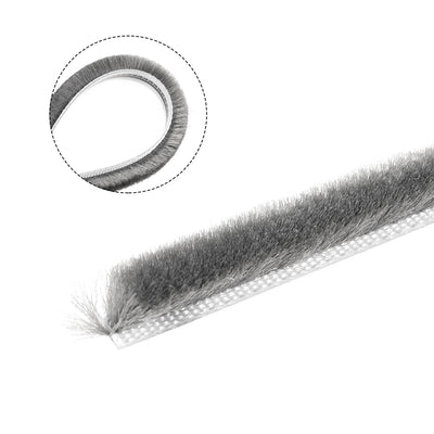 Harfington Uxcell Brush Weather Stripping, Card-Slot Seal Strip Pile Weatherstrip Sweep Elastic Brush for Door Window,