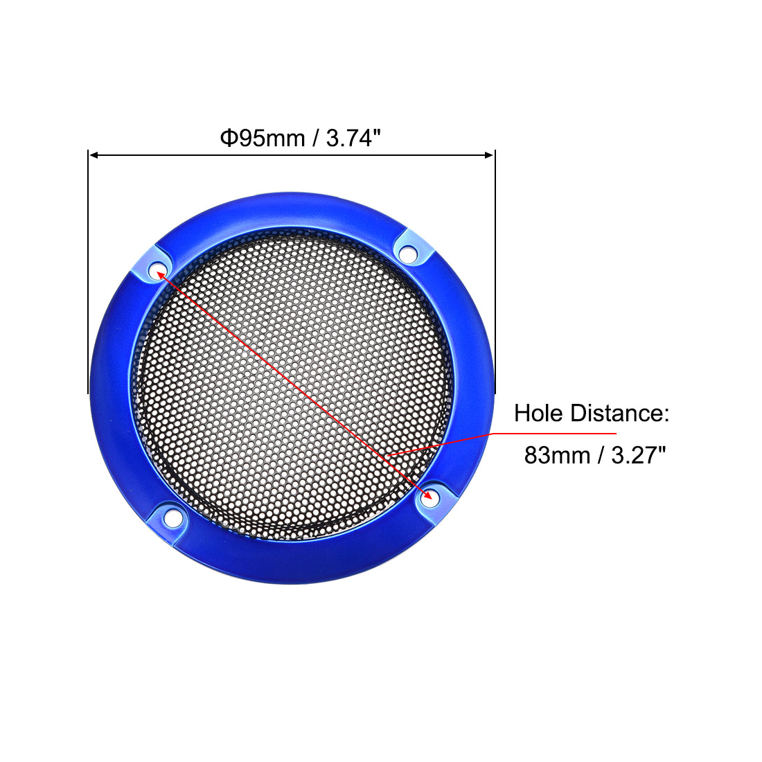 uxcell Uxcell Grill 3 Inch 95mm Mesh Circle Subwoofer Guard Protector Black and Blue 2pcs