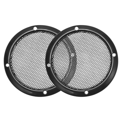 Harfington Uxcell Grill Cover 3 Inch 93mm Mesh Circle Subwoofer Guard Protector Black 2pcs