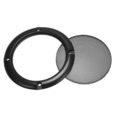 Harfington Uxcell Speaker Grill Cover 4 Inch 124mm Mesh Decorative Circle Subwoofer Guard Protector Black