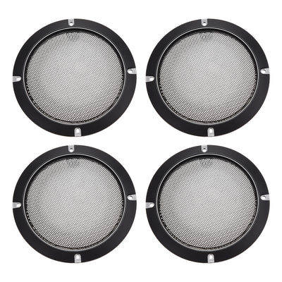 uxcell Uxcell Speaker Grill Cover 5 Inch 153mm Mesh Decorative Circle Subwoofer Guard Protector Black 4pcs