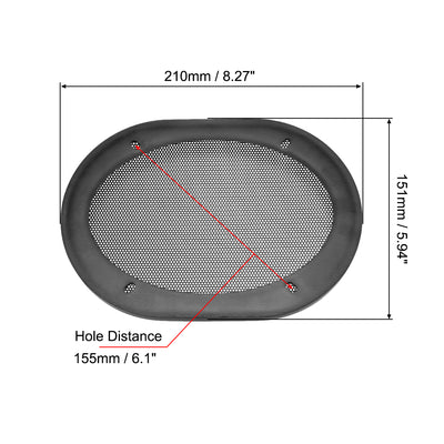 Harfington Uxcell Grill Cover 5.94X8.27inch Mesh Decorative Square Subwoofer Guard Protector Black 2pcs