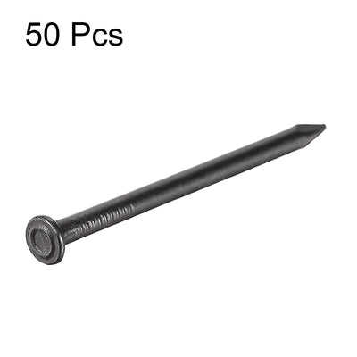 Harfington Uxcell Hardware Nails Carbon Steel Point Tip Wall Cement Nail 50mm 2-inch Black 50pcs