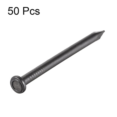 Harfington Uxcell Hardware Nails Carbon Steel Point Tip Wall Cement Nail 60mm 2.4-inch Black 50pcs