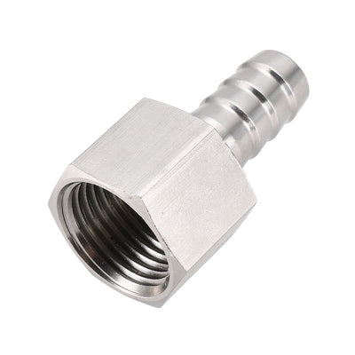 Harfington Uxcell Stainless Steel Barb Hose Fitting Connector Adapter 12mm Barbed x G1/2 Female Pipe 2Pcs