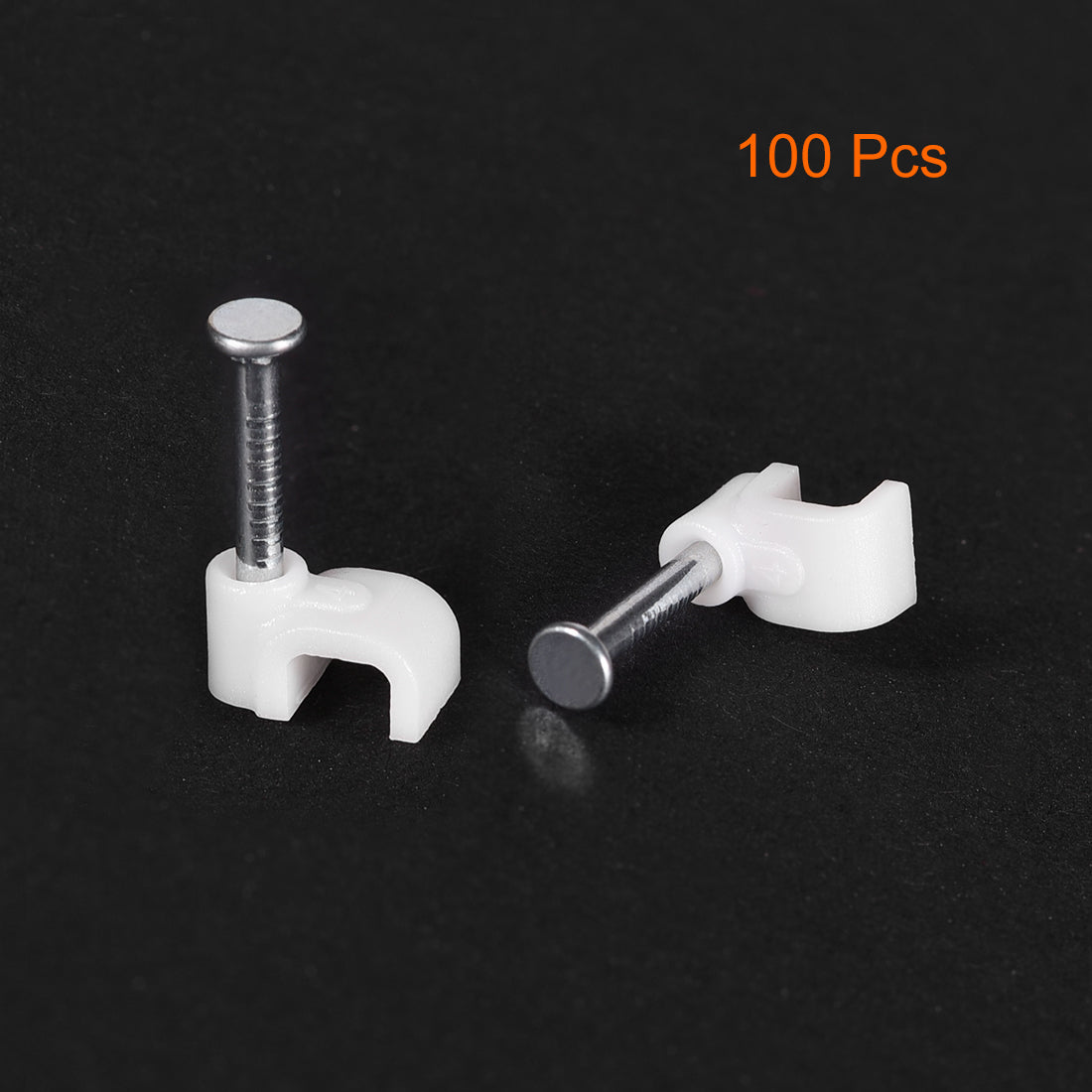 uxcell Uxcell Nail Cable Clips 4mm Clamps Wire Holder Square Fastener for Home Office Cords Management White 100Pcs