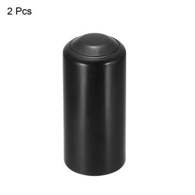 Harfington Uxcell Battery Cover Mic Battery Screw on Cap Cup Cover for PGX24 SLX24 PG58 SM58 BETA58 Wireless Black 2Pcs
