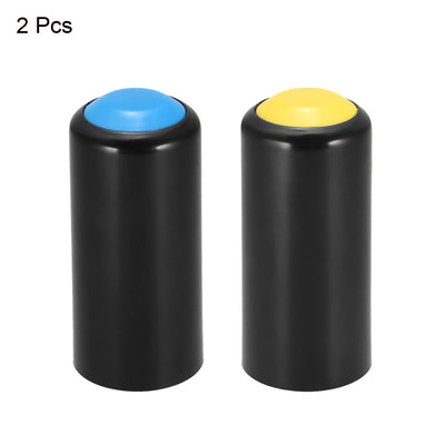 Harfington Uxcell Battery Cover Mic Battery Screw on Cap Cup Cover for PGX24 SLX24 PG58 SM58 BETA58 Wireless Blue Yellow 2Pcs