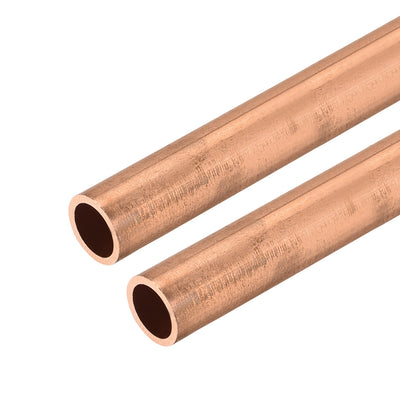 Harfington Uxcell Copper Round Tube 10mm OD 1mm Wall Thickness 300mm Long Hollow Straight Pipe Tubing 2 Pcs