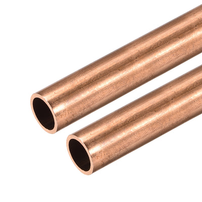 Harfington Uxcell Copper Round Tube 10mm OD 1mm Wall Thickness 300mm Long Hollow Straight Pipe Tubing 2 Pcs