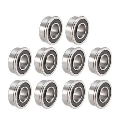 uxcell Uxcell FR188-2RS Flange Ball 1/4" x 1/2" x 3/16" Double Sealed (GCr15) Chrome Steel Bearings 10pcs