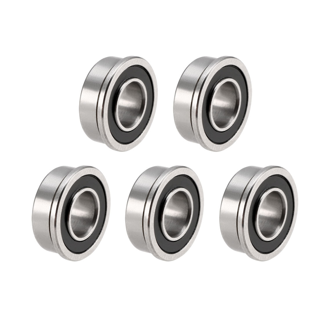 uxcell Uxcell FR188-2RS Flange Ball 1/4"x 1/2"x 3/16" Double Sealed Bearings 5 Pcs