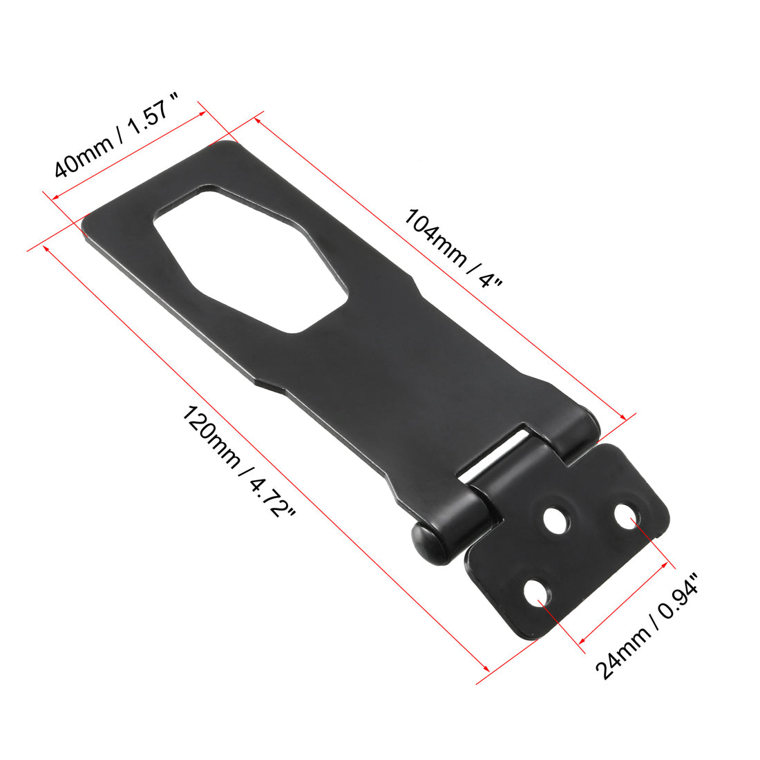 uxcell Uxcell 4-inch Keyed Hasp Locks w Screws for Door Keyed Alike Black