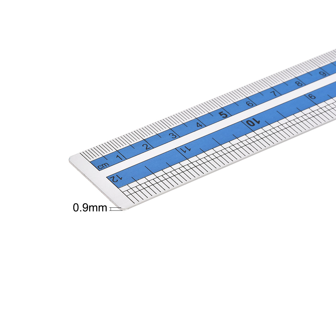 Uxcell Uxcell Aluminum Ruler Set 300mm 12 Inch Straight Ruler Measuring Tool Silver Blue
