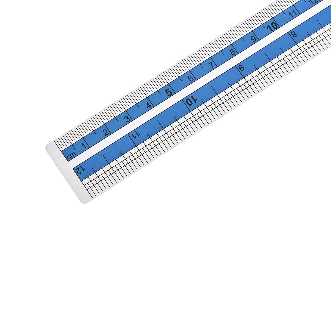 Uxcell Uxcell Aluminum Ruler Set 300mm 12 Inch Straight Ruler Measuring Tool Silver Blue
