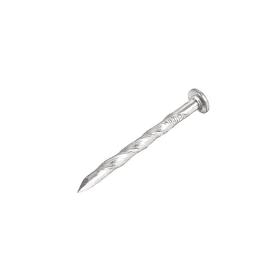 Harfington Uxcell Spiral Deck Nails Stainless Steel Nail Spiral Shank 32mmx2mm(LxD) , 100 Pcs