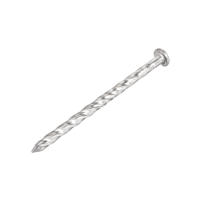 Harfington Uxcell Spiral Deck Nails Stainless Steel Nail Spiral Shank 62mmx3mm(LxD) , 50 Pcs