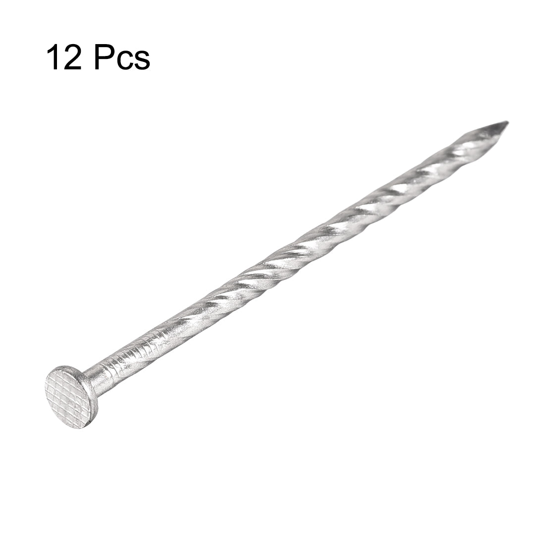 uxcell Uxcell Spiral Deck Nails Stainless Steel Nail Spiral Shank 77mmx3mm(LxD) , 12 Pcs