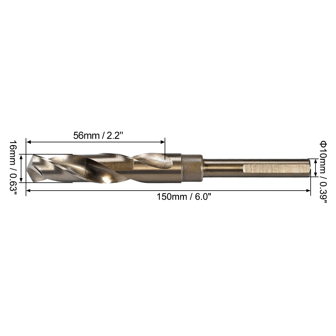 uxcell Uxcell Reduced Shank Twist Drill Bits HSS 6542