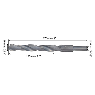Harfington Uxcell Reduced Shank Twist Drill Bits 16mm HSS 4241 with 10mm Shank 1 Pcs