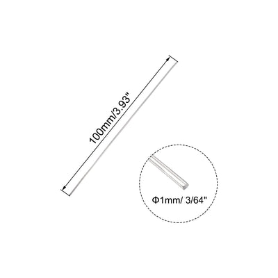 Harfington Uxcell 5pcs Solid Stainless Steel 304 Round Rod Bar Dia 8mm 250mm 300mm Length