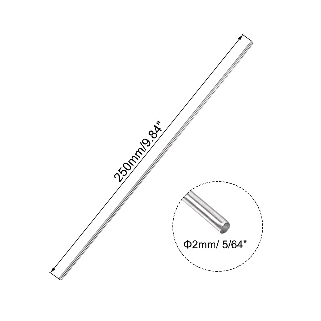 uxcell Uxcell Stainless Steel Round Rod Support Rod