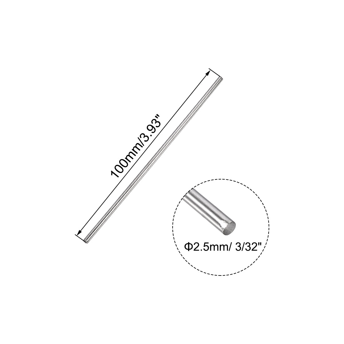 uxcell Uxcell 304 Stainless Steel Rod Lather Bar