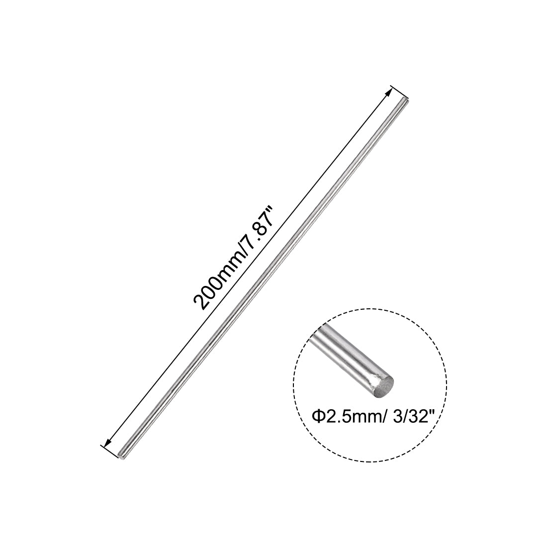 uxcell Uxcell 304 Stainless Steel Rod for RC Model