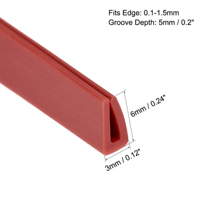 Harfington Uxcell Edge Trim U-Seal Extrusion Silicone U Channel Edge Protector Sheet