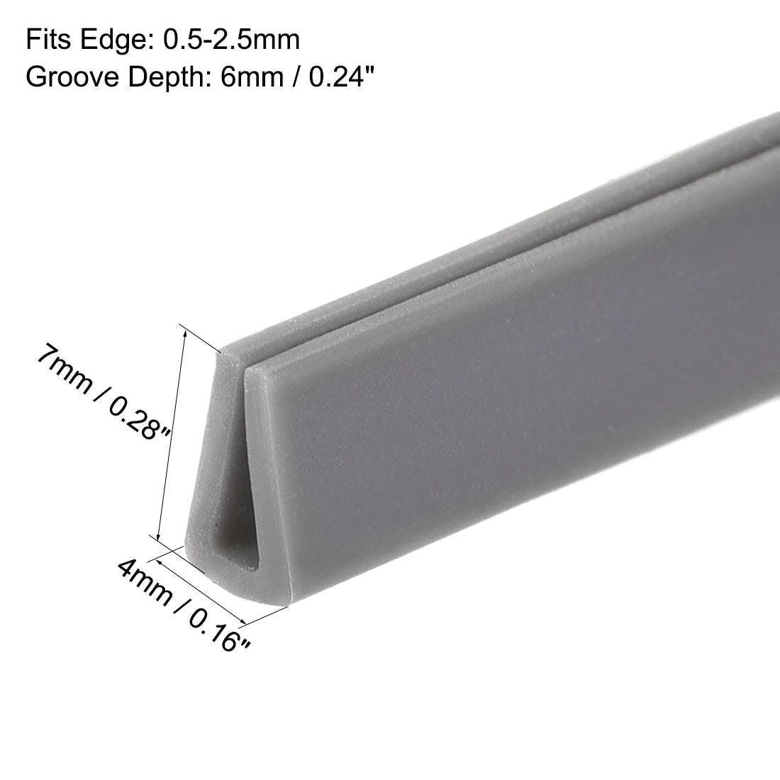 Uxcell Edge Trim U-Seal Extrusion Silicone U Channel Edge Protector ...