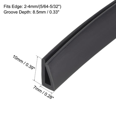 Harfington Uxcell Edge Trim U Seal Extrusion, Silicone Black Fits  Edge